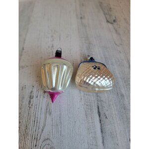 Vintage purse lantern german? glass‎ ornament Xmas set